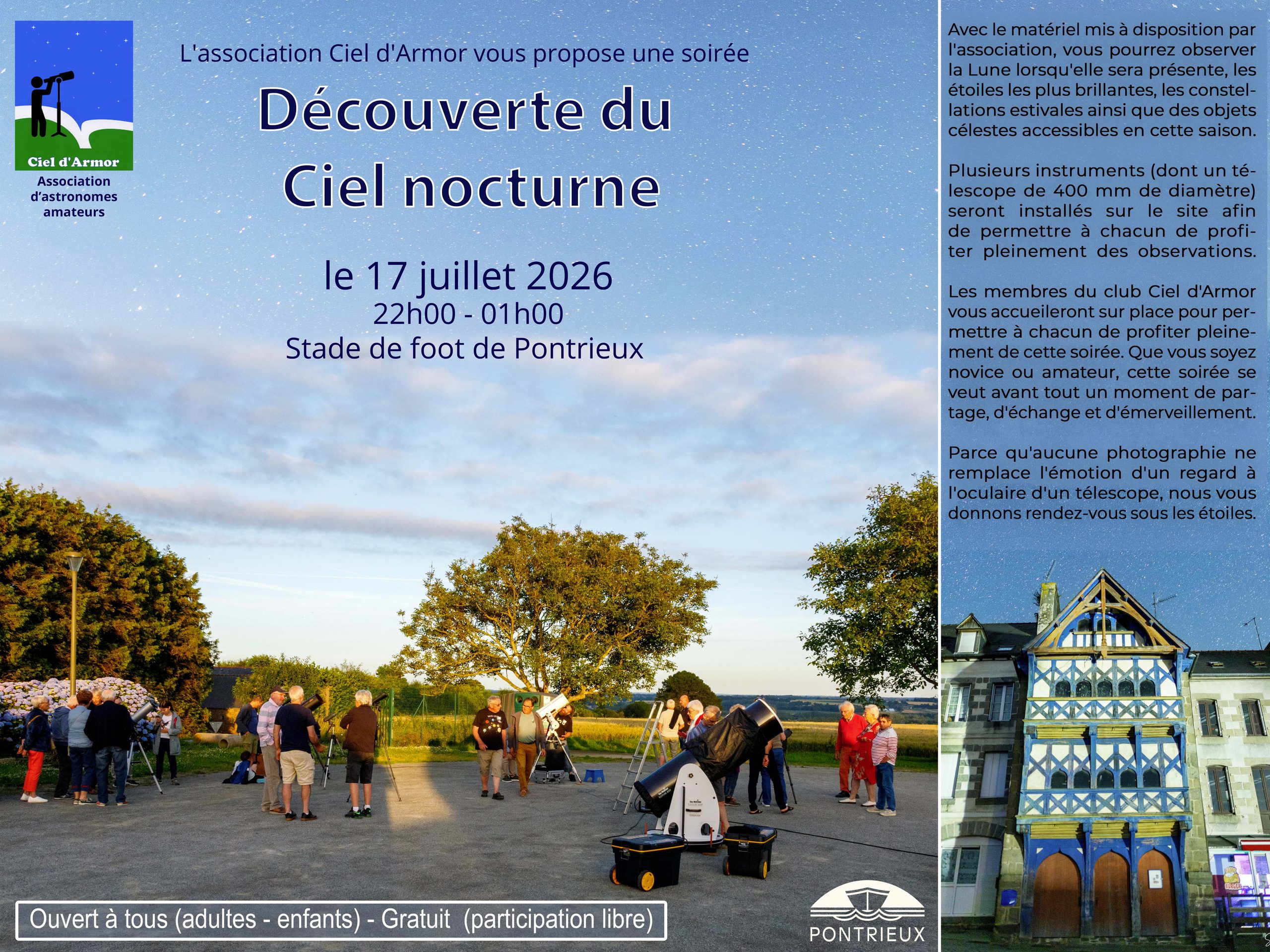 PONTRIEUX : Soirée Découverte du ciel nocturne